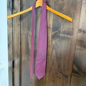 100% Silk Mens Foggia Elegant burgundy and blue Checkered Tie